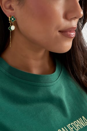 Earrings posh spice - green Gold color h5 Picture2